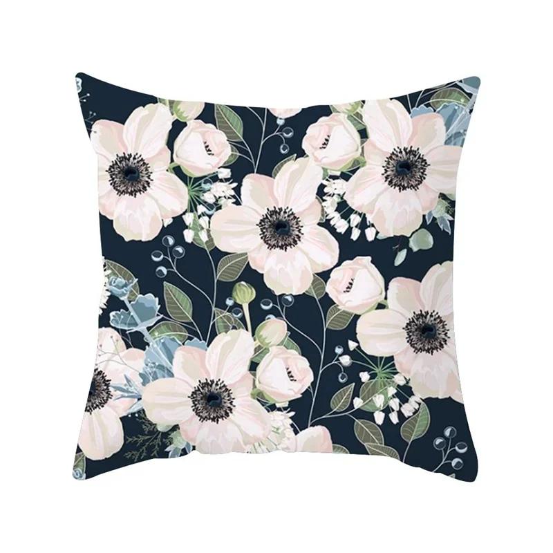 Printed Polyester Square Throw Pillow Cushion Cover Car Sofa Office Chair Simple Home Decoration