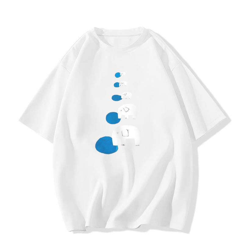 Übergröße Damen T-Shirt aus reiner Baumwolle mit kurzen Ärmeln - 2025 Amerikanisches Design