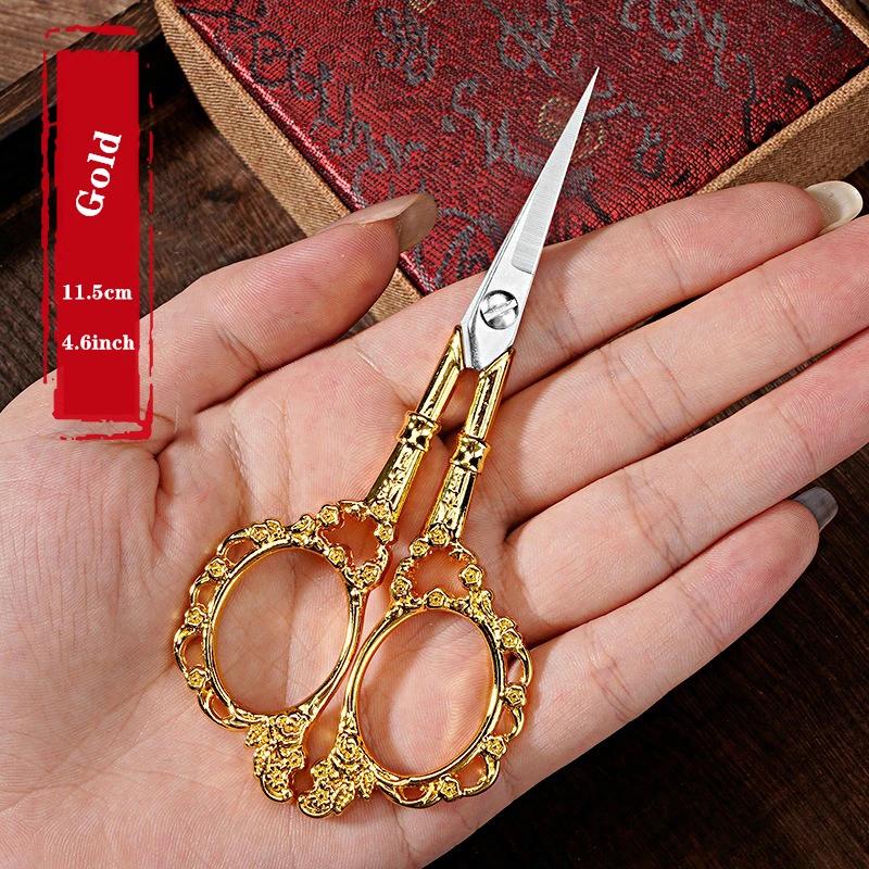 Retro Zakka Stainless Steel Antique Vintage Scissors Sewing Grooming Fishing Thread Cutter Paper Embroidery Cross-Stitch Shears