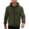 Men's Casual Sports Loose Fleece Hooded Solid Color Zipper High-end Cardigan Sweatshirt