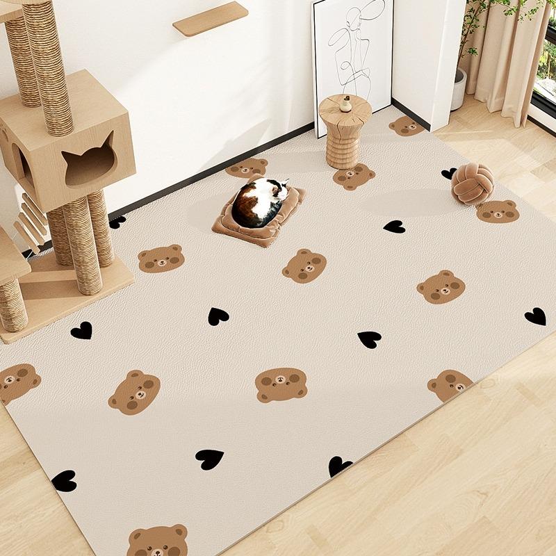 Pet Floor Mat PVC Leather Waterproof Carpet Dog Fence Rug Scratch-resistant Bite-resistant Mats Wipeable Easy To Clean Carpets