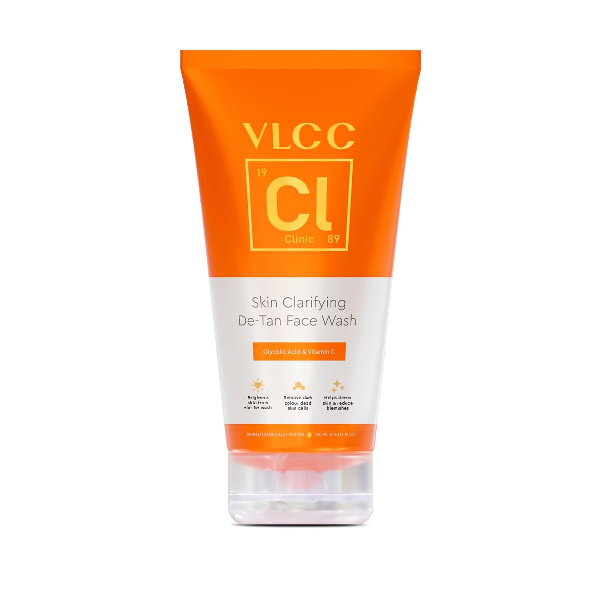 VLCC Clinic Skin Clarifying De Tan Face Wash 150 ml Daily Brightening Anti Tan Cleanser For Even Tone Radiant Skin Care