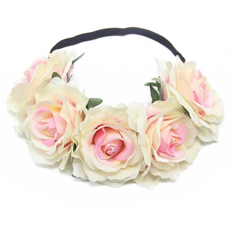 Europäisches & Amerikanisches Braut Urlaubs Rosen Girlande Stirnband für Weihnachten, Karneval, Maskenball