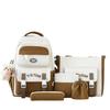Five-Piece Backpack Set Children's Schoolbag Campus Lackup Ridge Protection Schoolbag Girls Large Capacity Lightweight Backpack