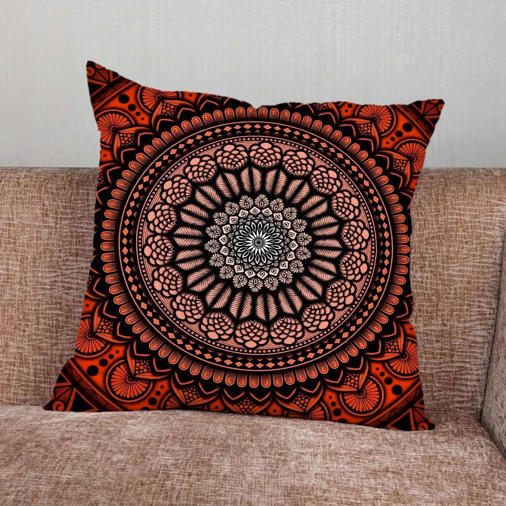 Indischer Blumen-Henna-Mandala-Kissenbezug für Zuhause Schlafzimmer Auto Büro Dekoration Wohnzimmer Sofa Kissenbezug Geeignet