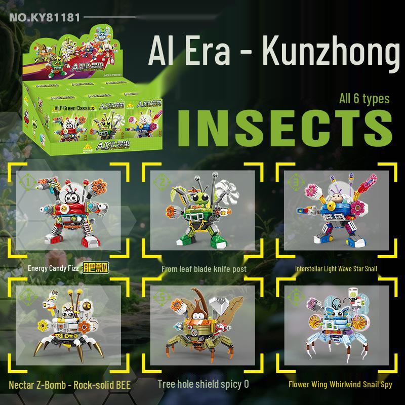 KaiZhi 81181#1-6 Insect Mecha Transforming Puzzle Toy Building Blocks for Kids
