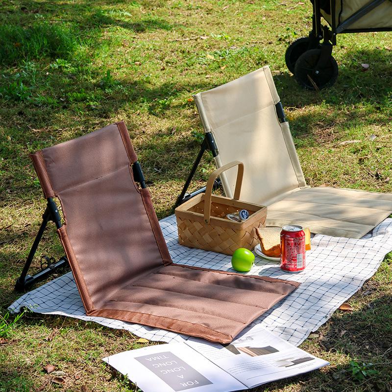 Outdoor Camping Aluminum Alloy Folding Cushion Convenient Lawn Chair Beach Chair Backrest Balcony Rest Chair Outdoor Furniture Soft and Comfortable