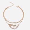 Personality Design Lover Anklet Double Layer Foot Chain Handcuffs Ankle Bracelet for Women 2023 New Trendy Couple Jewelry Gift