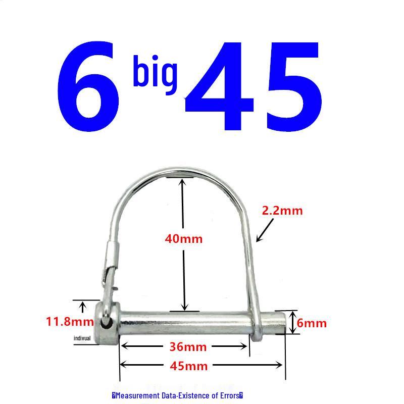 D-type Galvanized Trailer Safety Pin: Half-Round Lock, Spring-Loaded Positioning for Truck and Trailer Gear.