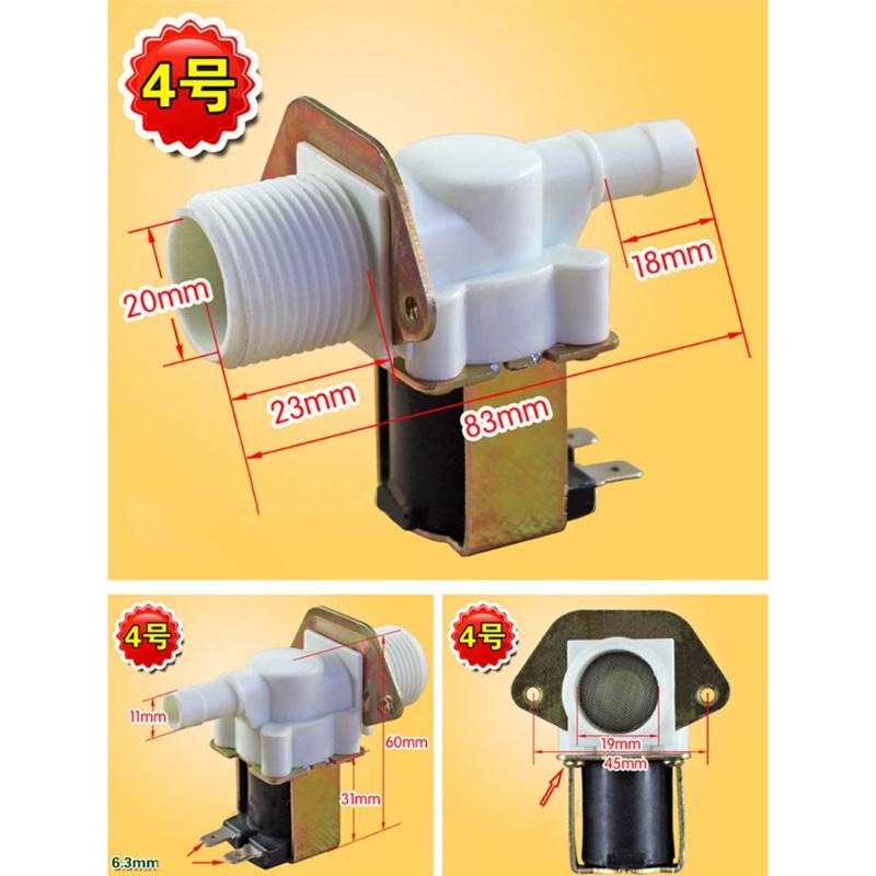 Elettrovalvola Solenoide per Ingresso Acqua di Alimentazione Valvola Solenoide per Valvola Normalmente Chiusa Elettrovalvola Solenoide per Lavatrice Elettrica per Va