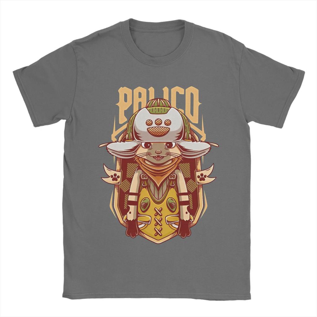 Camiseta para Hombre Hunter Wilds Palico Compañero Camiseta de Juego Algodón Merch Informal Manga Corta Cuello Redondo Camisetas Camiseta de Regalo de Cumpleaños