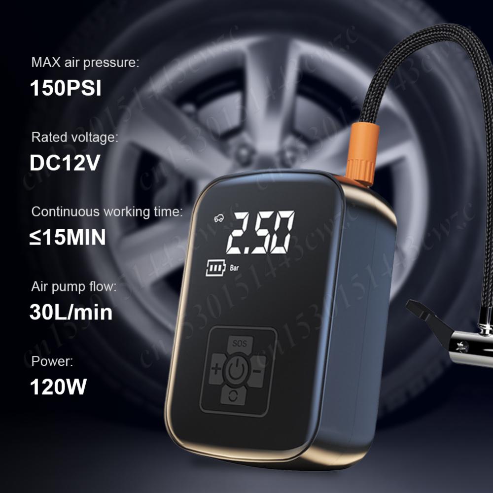 

150PSI Portable Car Air Compressor Wireless/Wired Electric Tire Inflator Pump for Motorcycle Bicycle Boat Car Tire Ball Football