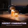 Mushroom Night Lights Rechargeable, Cordless Wooden Mushroom Table Lamps, Portable Desk Lamps for Bedroom, Studyroom,Gifts