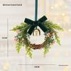Christmas Wreath with Pine Cones & Bells for Door, Wall, or Window Decoration