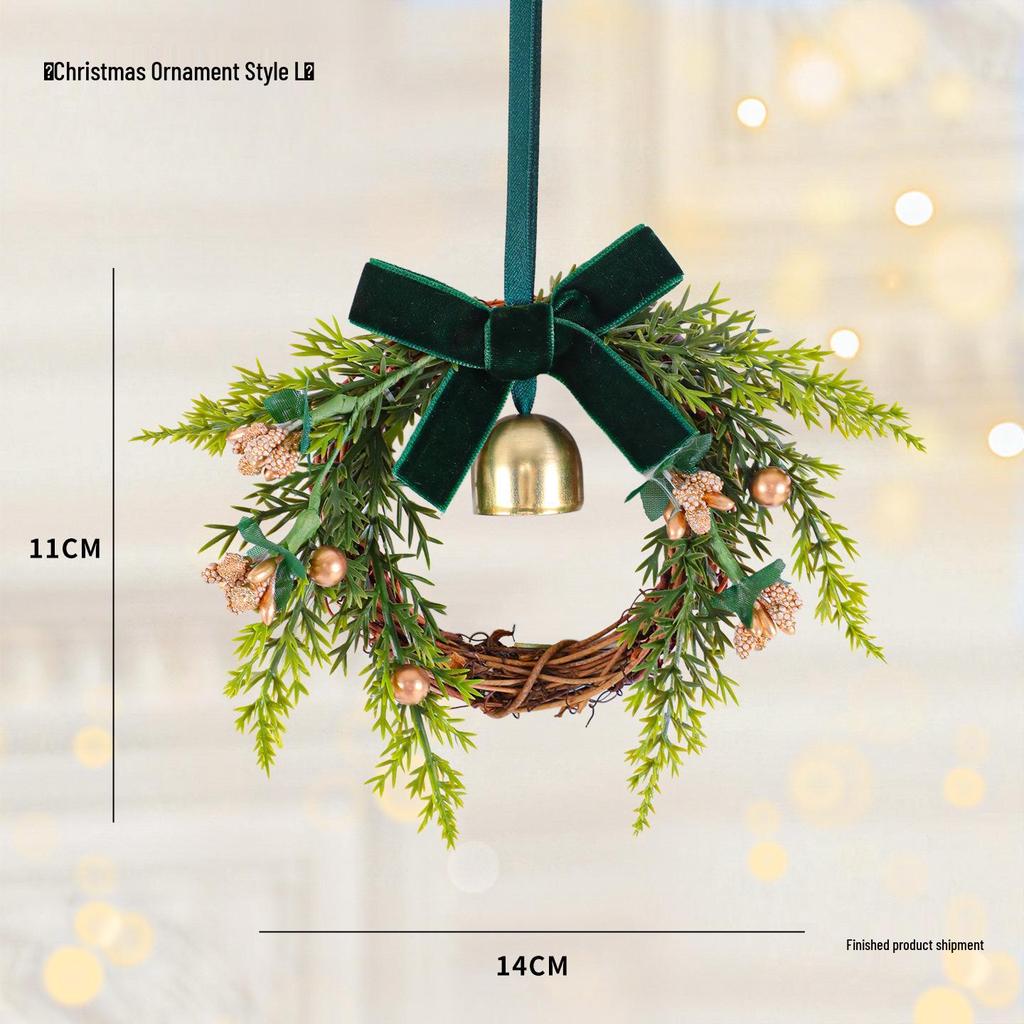 Christmas Wreath with Pine Cones & Bells for Door, Wall, or Window Decoration