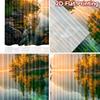 2D flat printing 2pcs Curtain Alpine Lake Sunrise Forest Mountain Reflection Digital Printed Polyester Drapes Festive Curtains