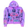 Mens Hooded Sweatshirt Star Letter Print Loose Fit Casual Streetwear Winter