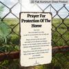 2D Flat Heavy-Duty 8x12" Religious Protection Prayer Metal Wall Decor - Distressed Chic Christian Faith Metal Sign with Blessing, Aluminium Sign for