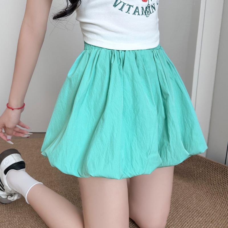 White Bud Shorts Women's Summer New High-waisted Characters Anti-light and Thin, Fluffy and Loose Wide-leg Pumpkin Pants