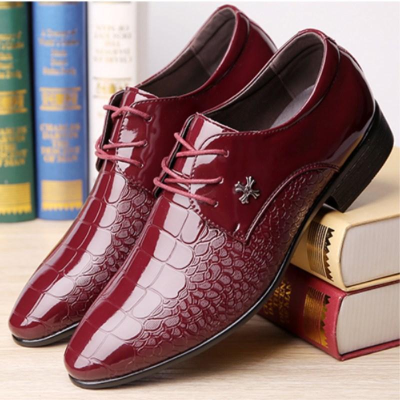 

Summer new business dress shoes large size pointed glossy 45-46-47 -48 best man groom wedding shoes men 48