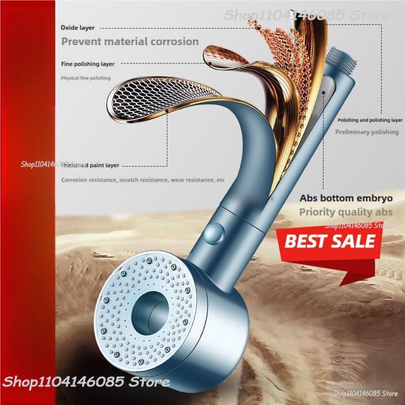5 Modes High Pressure Shower Head Set Rainfall Handheld Sprayer Nozzle Shower Head with Hose Bracket Bathroom Faucet Accessories