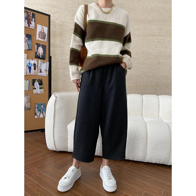 Sinan Retro Striped Loose Knit Sweater SN6772