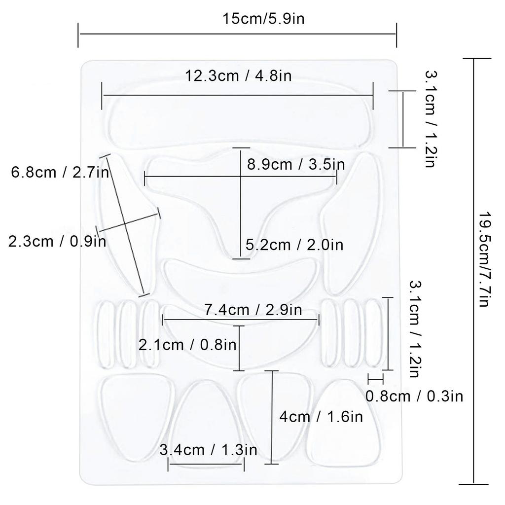 16 Stück Silikon Faltenpad Wiederverwendbar Weich Bequem Hals Stirn Gesicht Faltenpflaster für Frauen