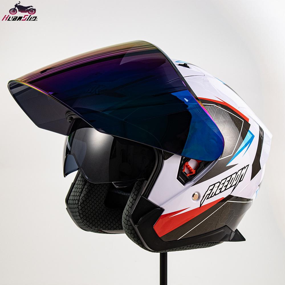 Three-Quarter Motorcycle Safety Helmet for Men & Women - Ideal for Cruising & Scooter Riding