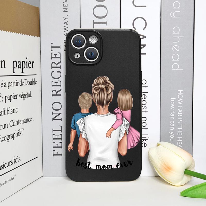 Fashion Family Girl Boy Super Mom Baby Phone Case for Iphone 16 15 12 11 14 13 Pro Max Cover for Iphone 7 8 Plus XR X XS SE2020