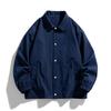 Chaqueta Entrenador para Hombre Primavera y Otoño Suelta Solapa Color Sólido Casual Versátil para Hombre