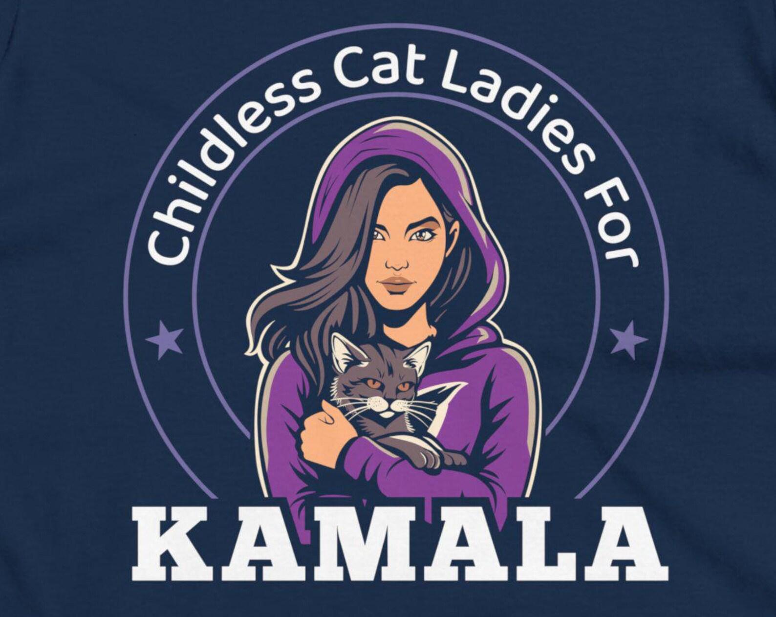 Childless Cat Ladies For Kamala Funny women s T-shirt 3XL