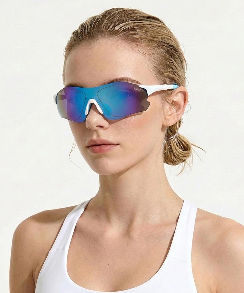 Tuditeo Une Sports Outdoor Goggles Sunglasses C3 Blue/Frame White Blue