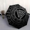 Valknut, Norse Automatic folding umbrella  simple eight rib design, bright color pattern, durable iron frame, ideal for travel and outdoor,