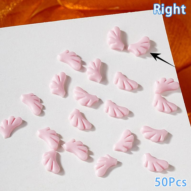 50 Stück Ins Nagel Engel Flügel Harz Anhänger Schmuck Tragen Nagelzubehör 3D Weißes Pulver Mini DIY Falsche Nägel Maniküre Dekoration
