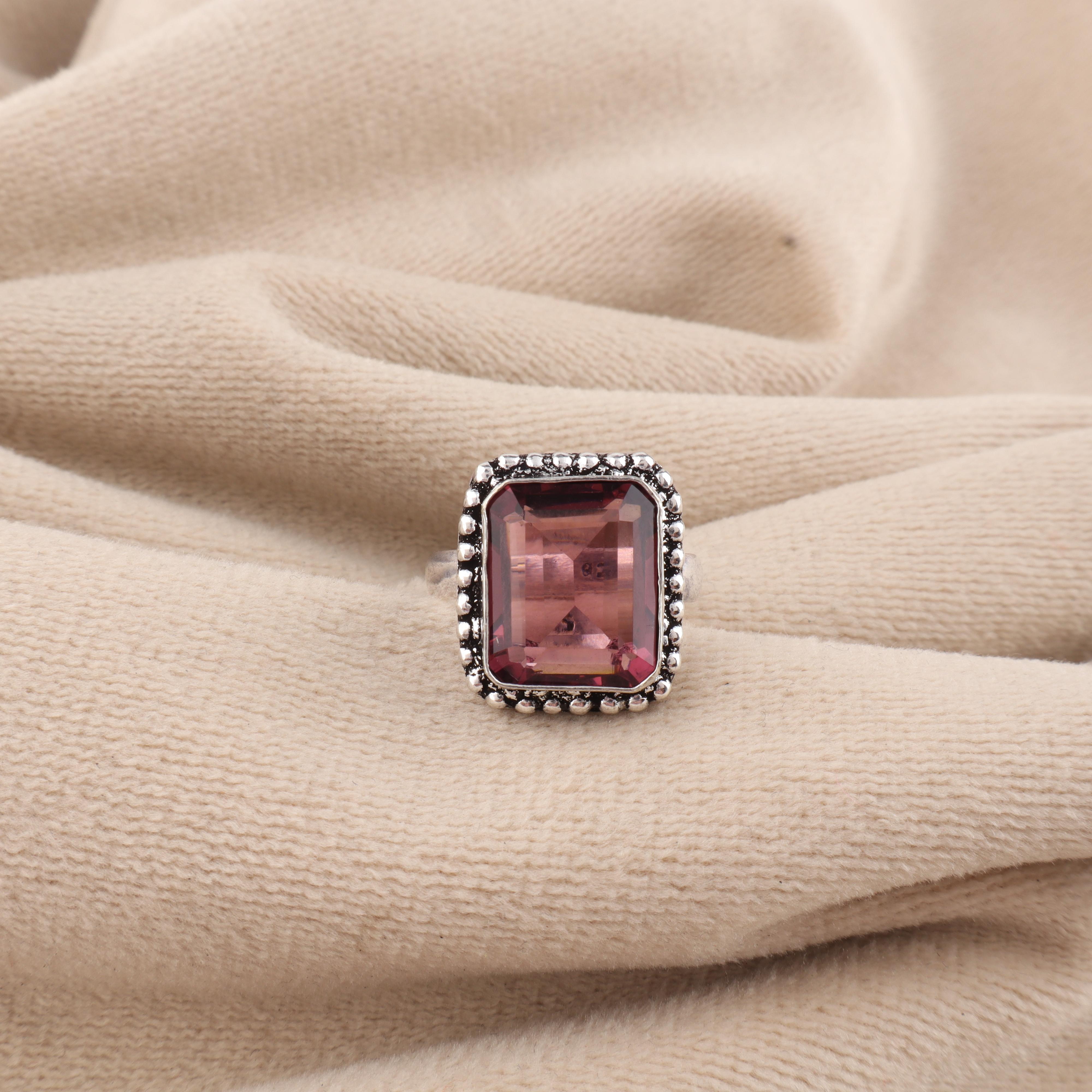 

Natural Rhodolite Gemstone 925 Sterling Silver Handcrafted Jewelry Elegant Ring Anniversary Gift For Her RR-74-10 13