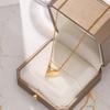 Ins Style Simple V Shaped Diamond Pendant Titanium Steel Clavicle Necklace For Women
