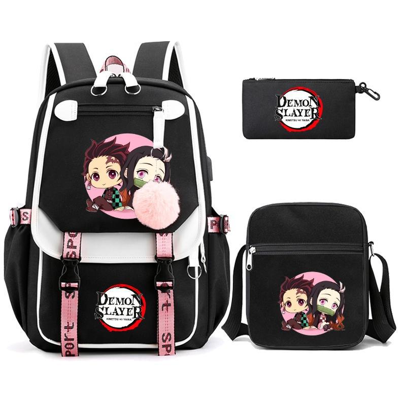 Hot-selling Ghost Extinguishing Peripheral Animation Backpack Campus Trend Primary and Secondary School Students Schoolbag Pencil Bag Shoulder Bag
