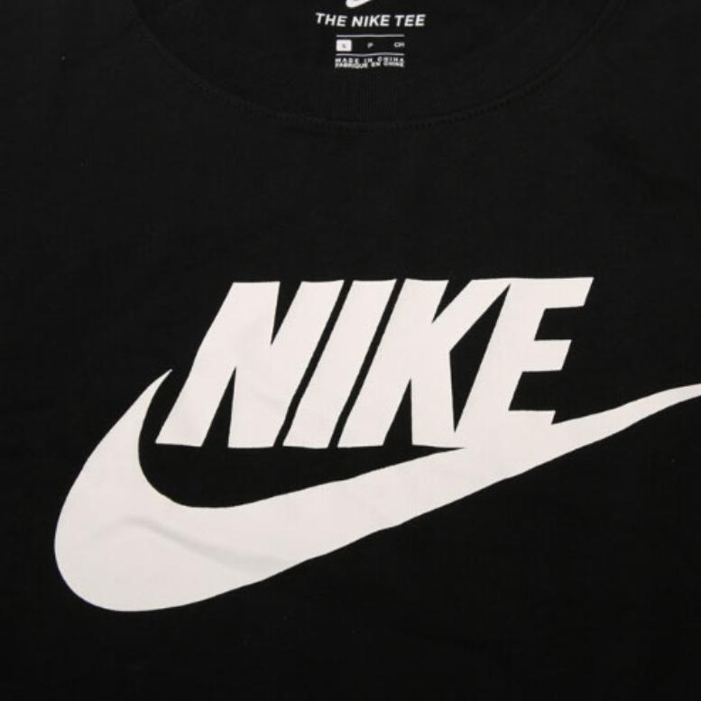 Nike Letter Logo Print American Vintage Sports Crew Neck Casual Short Sleeve T-Shirt Women Tops Black AT2784-010