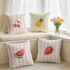 Simplicity Striped Lemons INS Cushion Cover Short Plush Pillow Case Room Sofa Cushion Covers Home Decor Funda