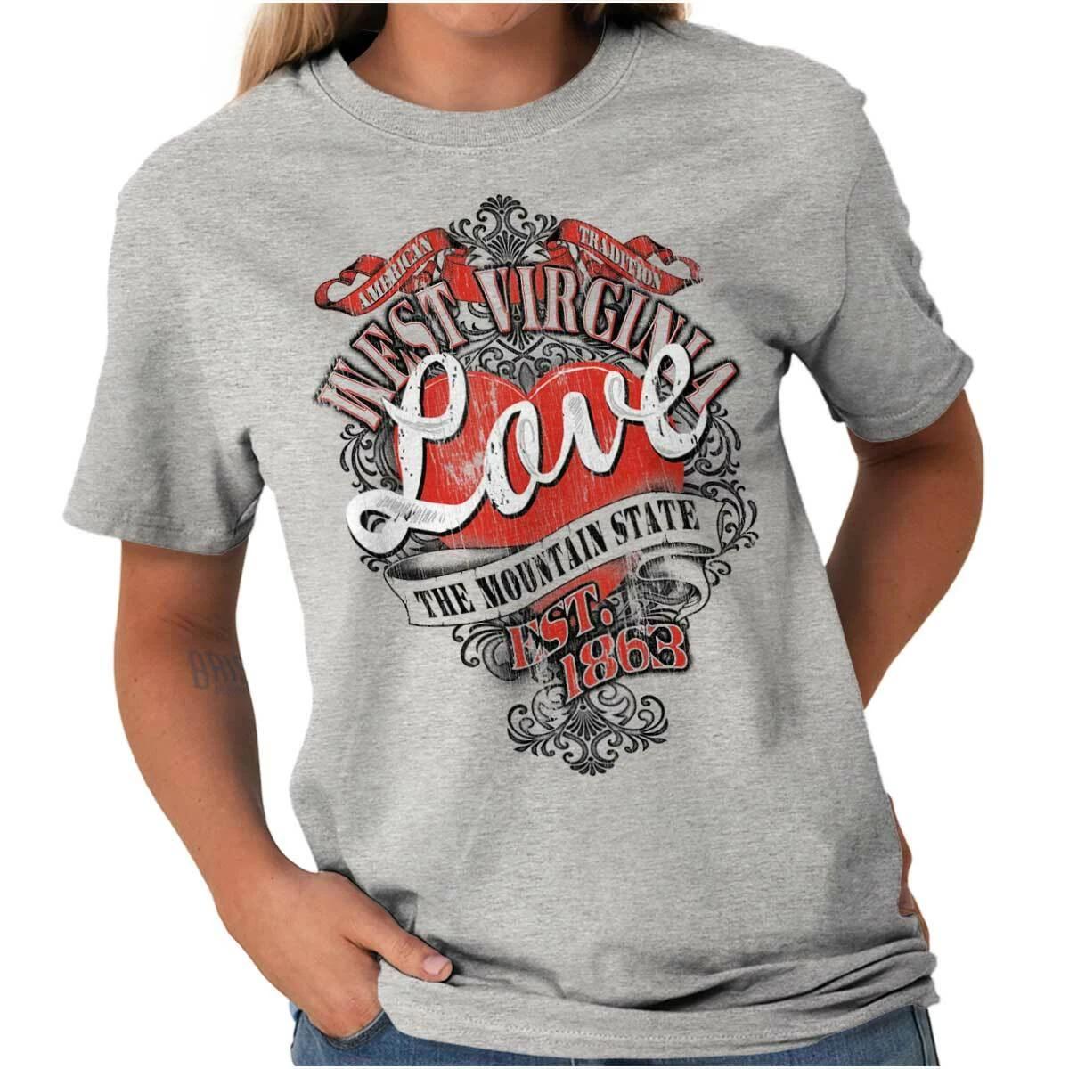 West Virginia Mountain State Fashion Souvenir Ladies TShirts Tees T For Women XL