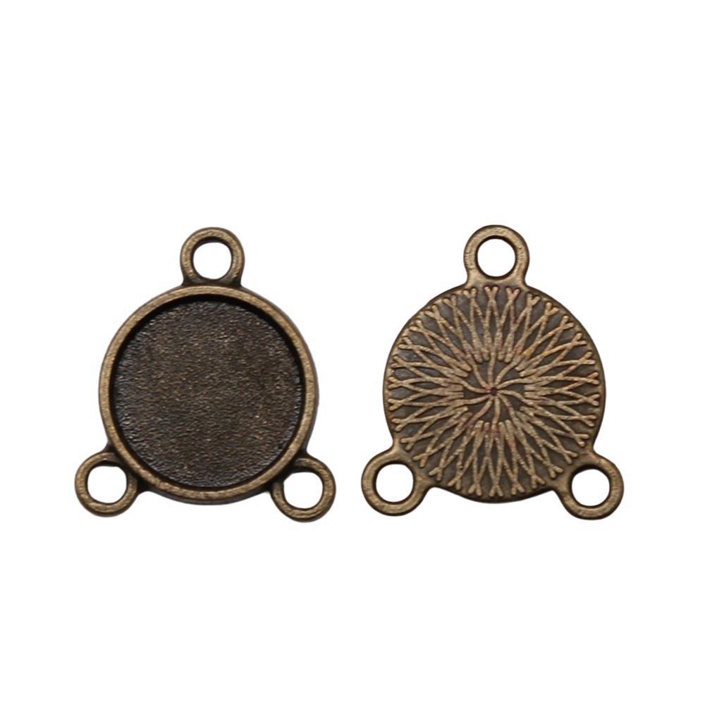 Multi Size Blank Bases Tray Three Loop Bezel Charm Base Connectors For Earrings Making