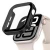 Glass+Case For Apple Watch 42mm 46mm 45mm 41mm 44mm 40mm Straight Edge Screen Protector Cover Case iWatch SE 3 6 7 8 9 10 11 7