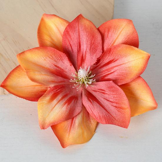 2 Pcs Artificial Lotus Flower Head Small Realistic Clematis Flowers for DIY Wedding