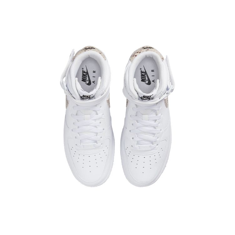 Nike Air Force 1 07 Mid Čūskādas Swoosh Sieviešu Kedas Balta Melna Smilškrāsas DD9625-101
