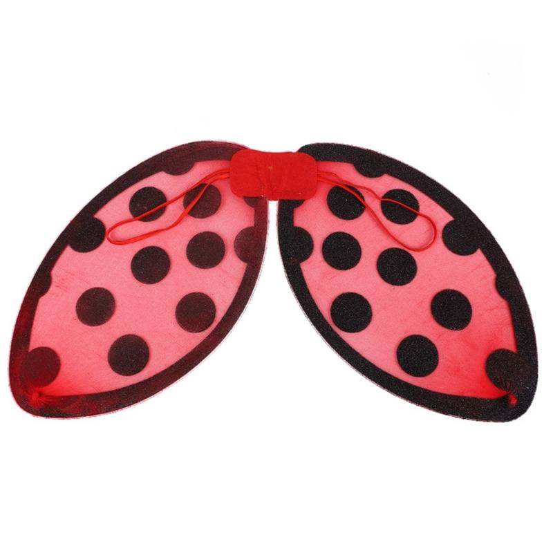 Ladybird Foldable Wing for Childrens Role Play Costume Soft Fabric Design Comfortable Wear at Halloween Parties and Themed Event