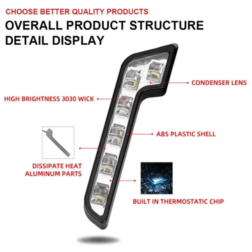 6 LED L Shaped Driving Lamp Waterproof Car LED Lamp Lights Fog Light  Fog Conditions