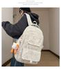 Large Capacity Bear Print Backpack for Students - Perfect for Middle, High School, and University Girls.