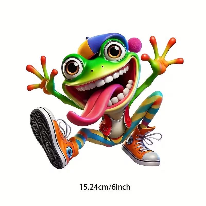Bright Green Frog Vinyl Car Sticker - Waterproof Small