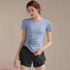 Quick-drying Yoga Clothes Women's Pilates Training Fitness Top 1011 New Sports Running Suit Short-sleeved T-shirt