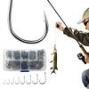 220PCS/Box Fishing Hooks Set High Carbon Steel Barbed FishHooks Fish Hooks for Freshwater Saltwater Fishing Accessories